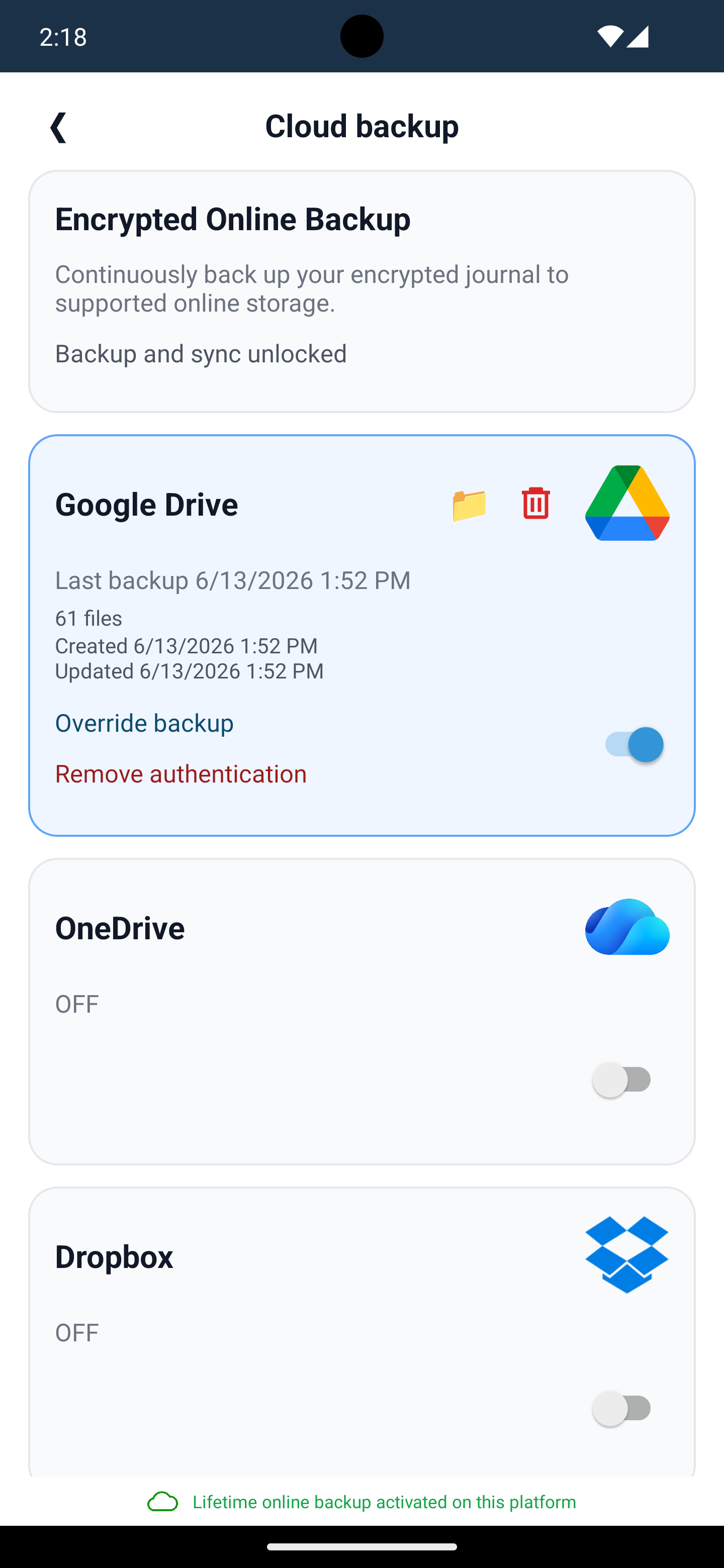 Secure Cloud Backup *