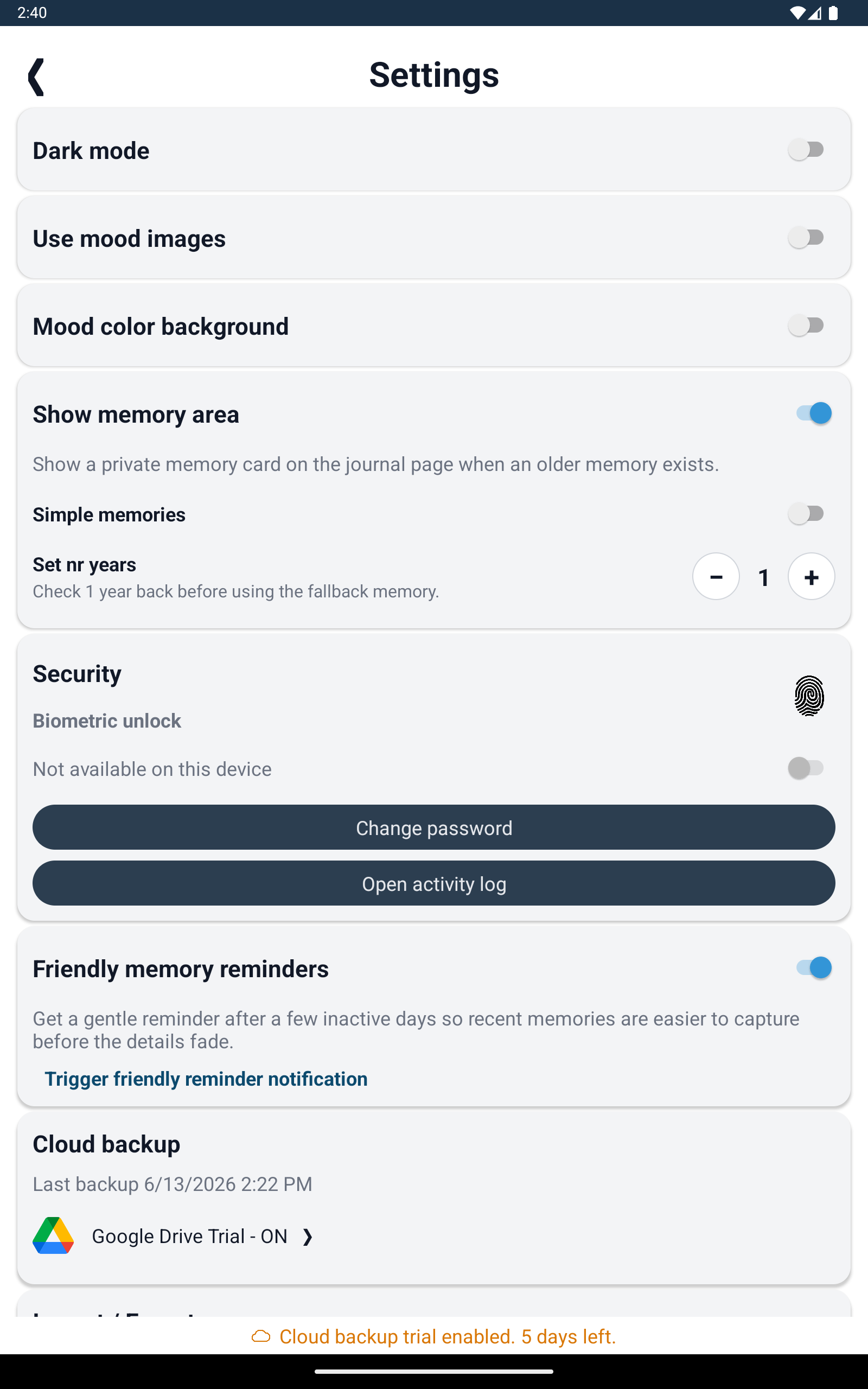 Tablet Settings